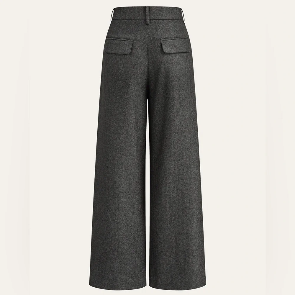 Commense High-Waisted Button-Front Wide-Leg Pants - Picture 2 of 4